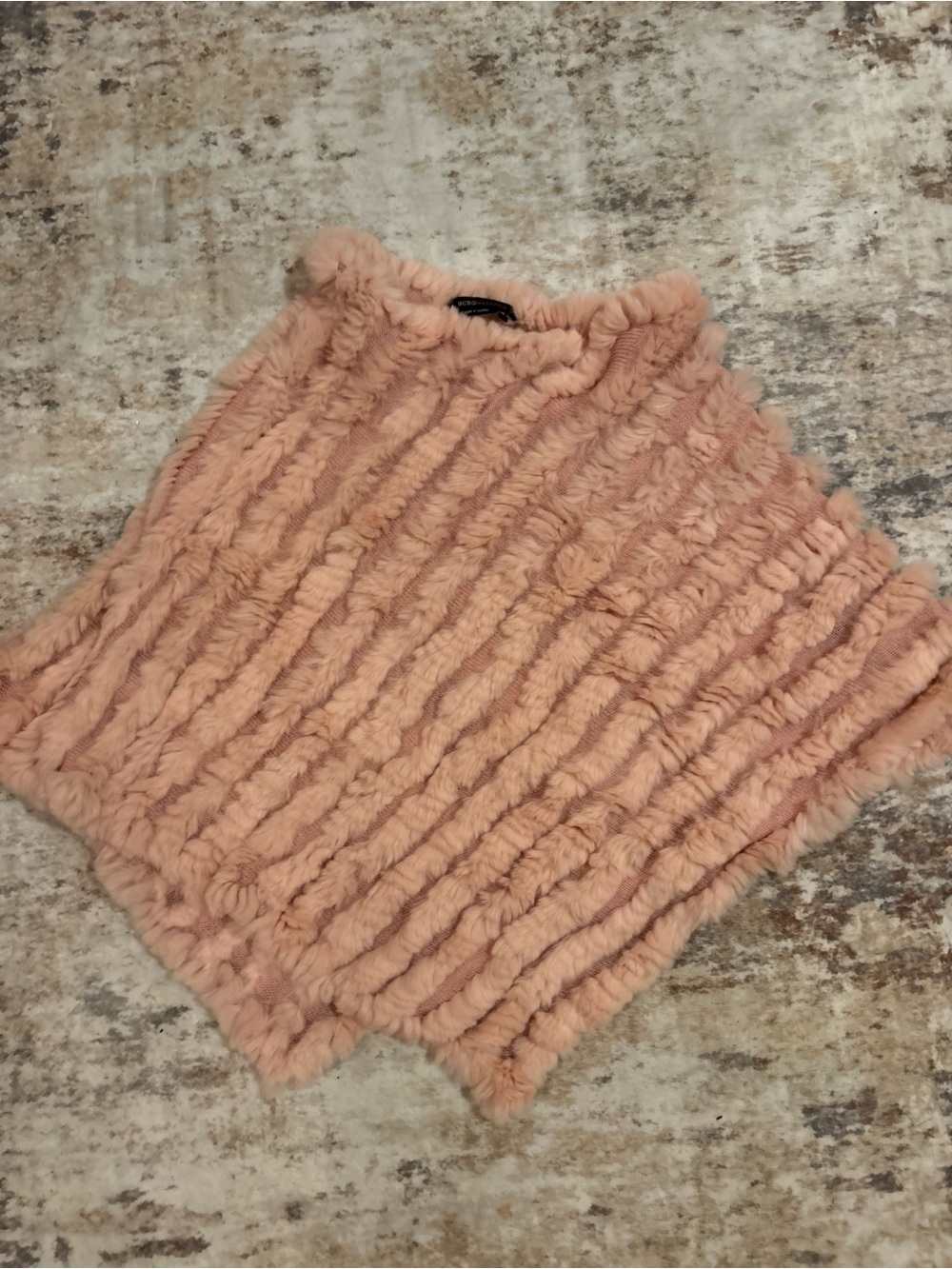 Cozy Blush Faux Fur Knit shaul